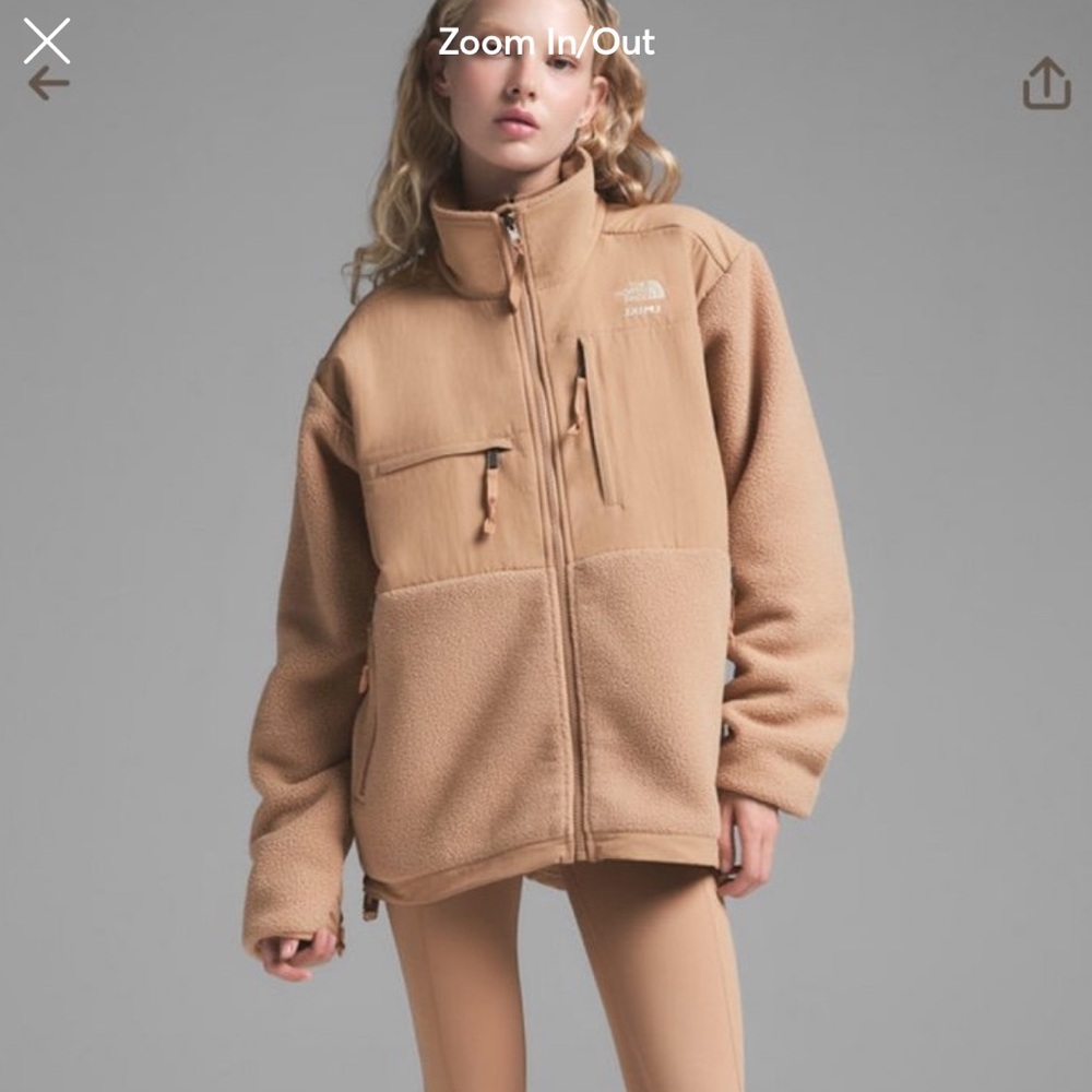 Skims ochre Denali fleece jacket x north face